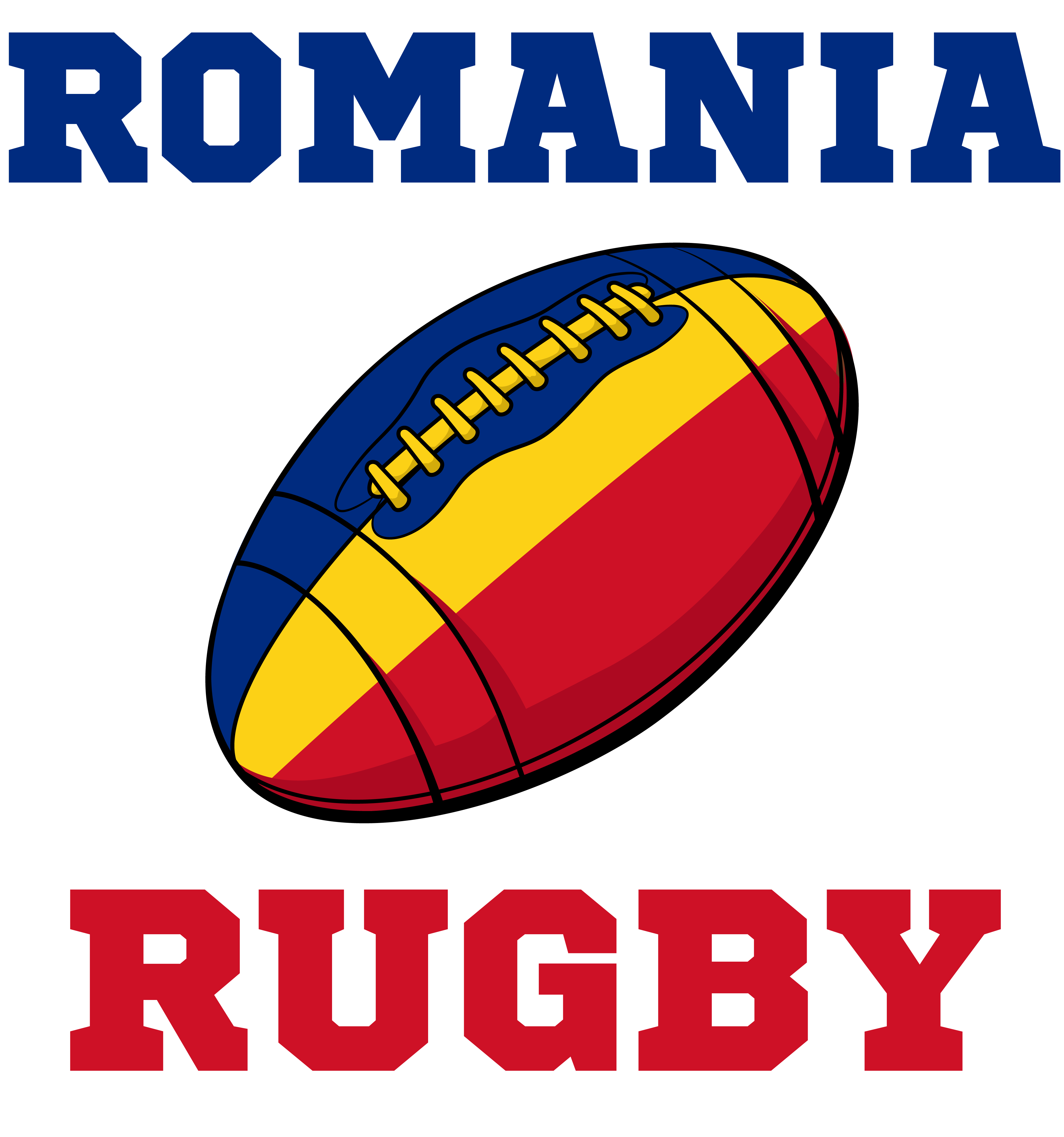 Romania Rugby Ball T-Shirt (Yellow) - Ladies